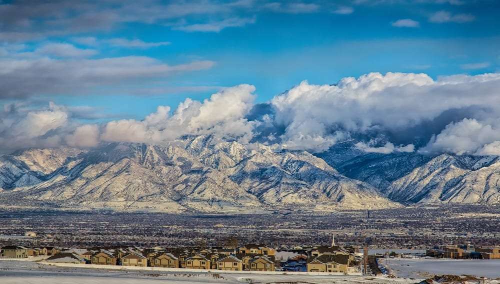 View of mountains from North Salt Lake City, UT
