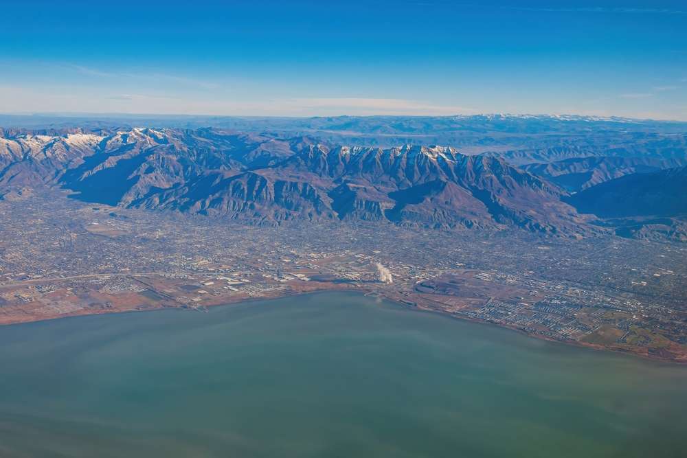 The hills and mountains of lindon utah on a sunny day
